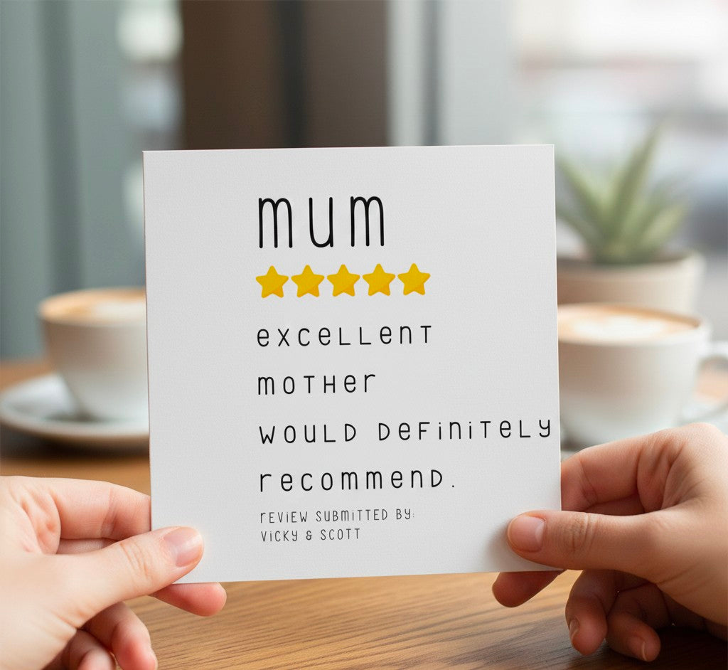 Mum Review Card – Excellent Mother Would Recommend