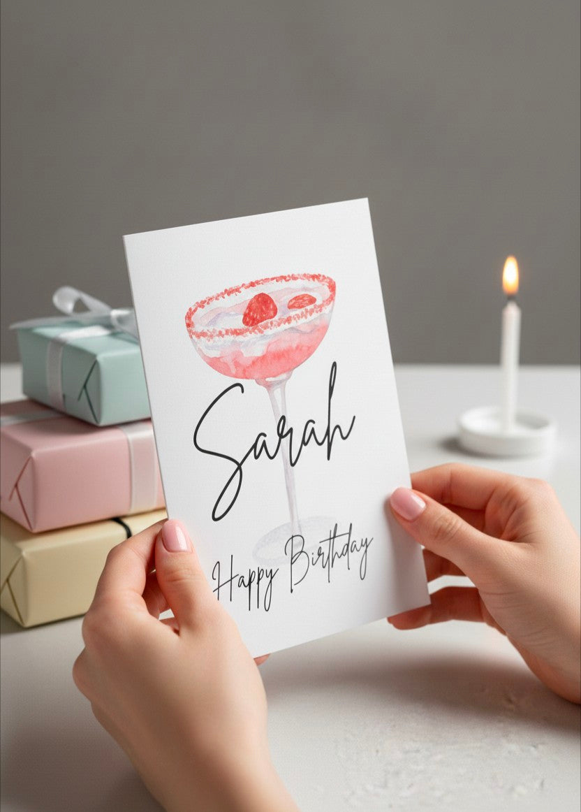Personalised Cocktail Birthday Card
