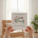 Personalised Rainbow Birthday Card | Any Relation & Age