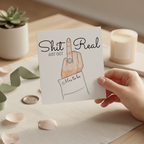 Shit just got real engagement card