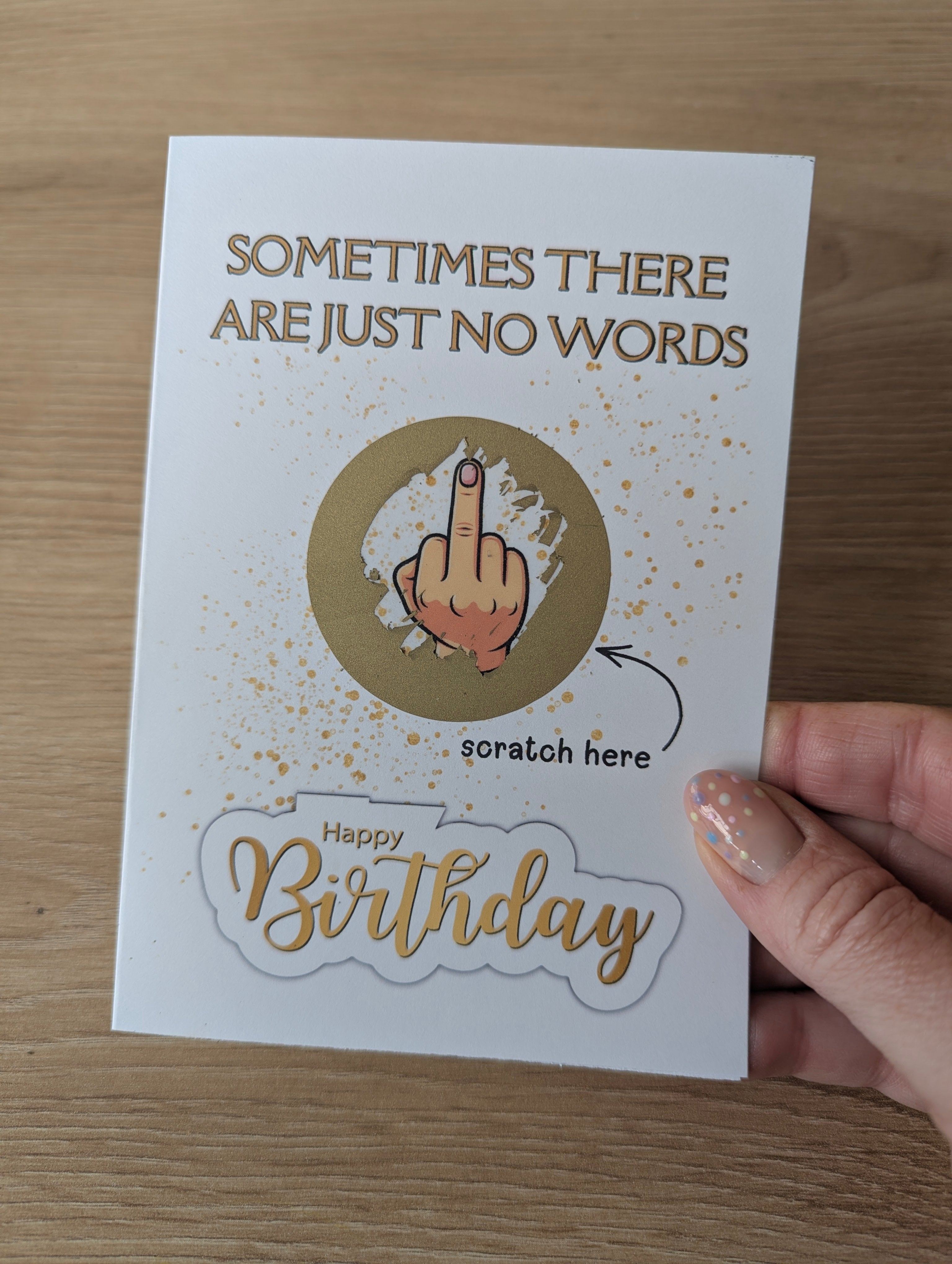 No Words Rude Birthday Scratch Card