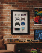 Retro Gaming Controllers Wall Art
