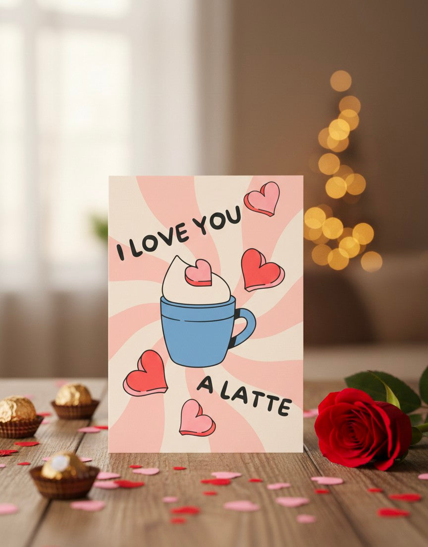 Valentine’s Day Card – I Love You A Latte
