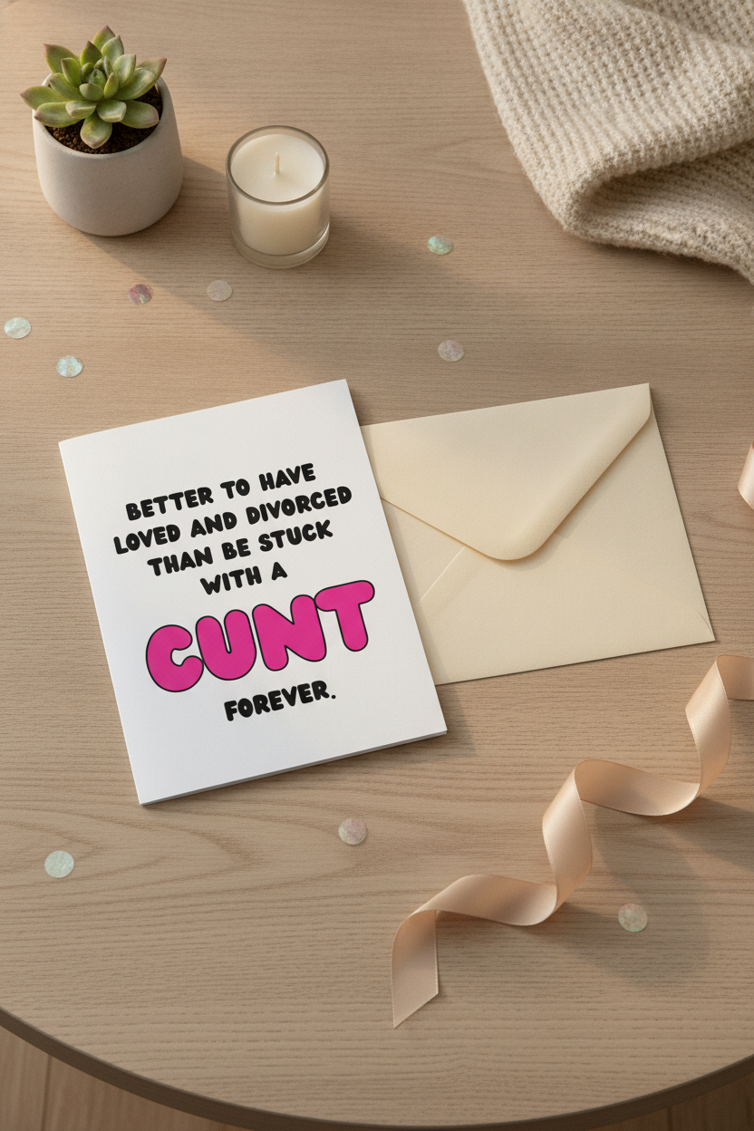 Happy Uncoupling! A5 Divorce Celebration Card for New Beginnings