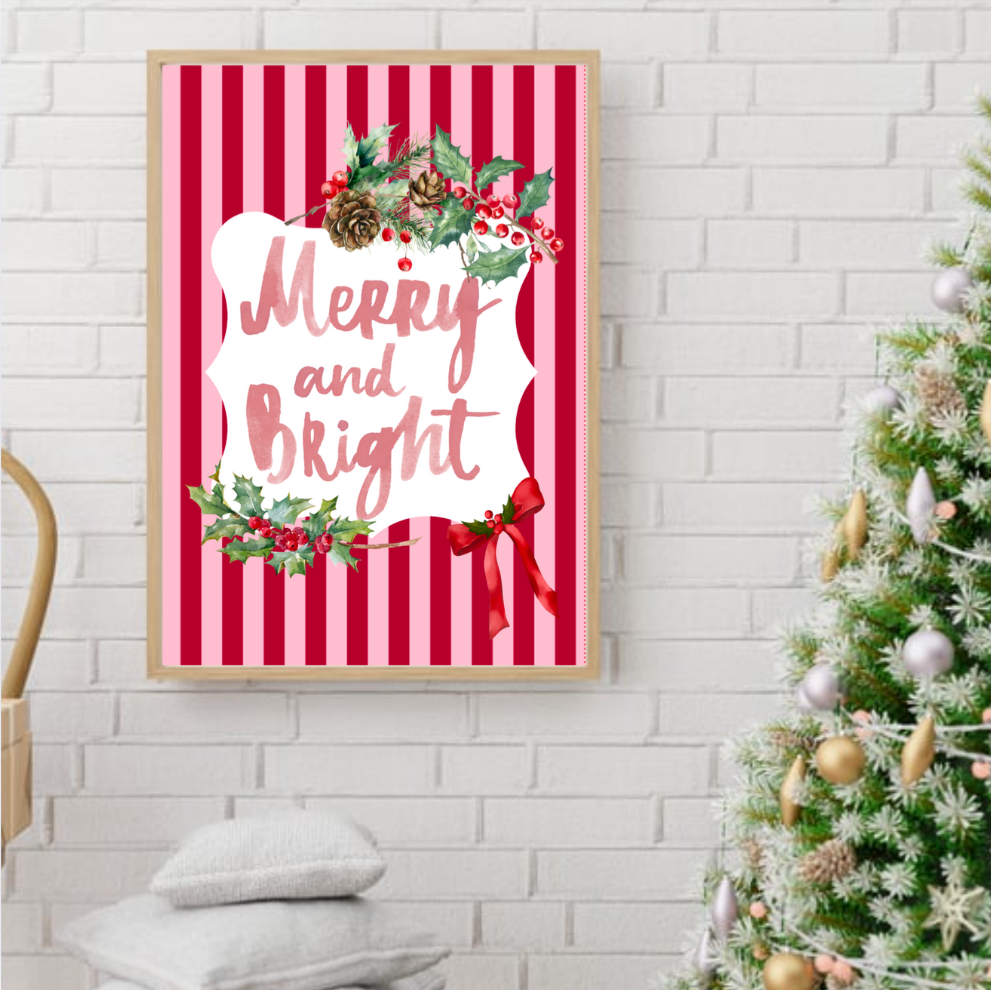 Merry and Bright Christmas Print