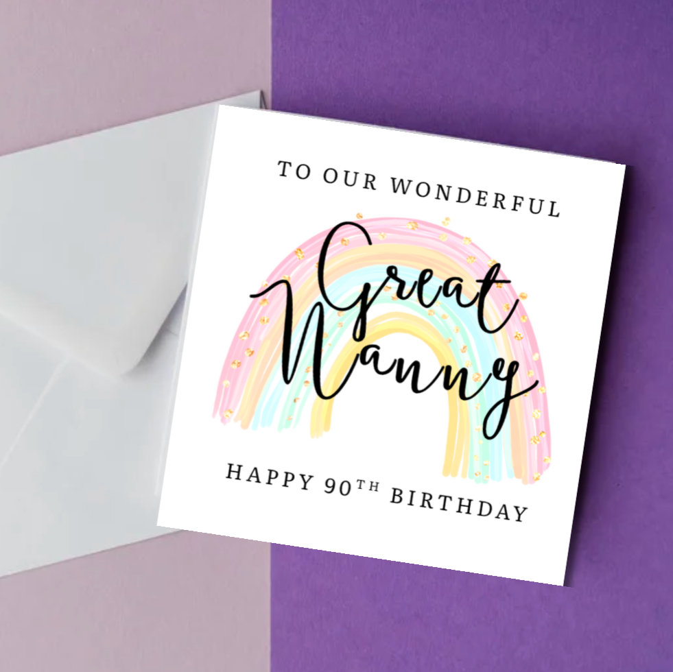 Personalised Rainbow Birthday Card | Any Relation & Age