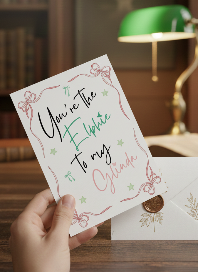 You’re the Elphie to My Glinda Wicked Inspired Card A5