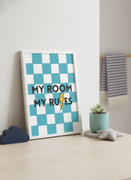My Room My Rules A4 Print – Essential Wall Art for Every Kid's Den