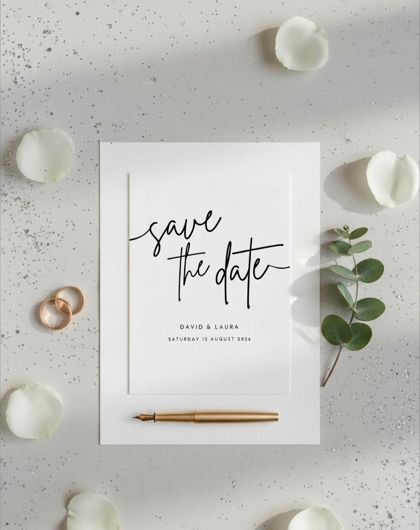 Chic Calligraphy Save the Date