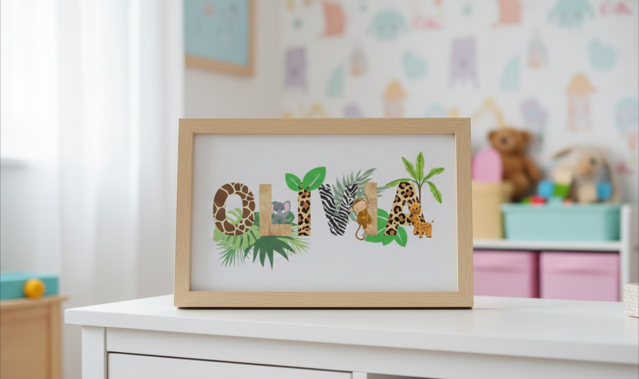 Personalised Jungle Name Print