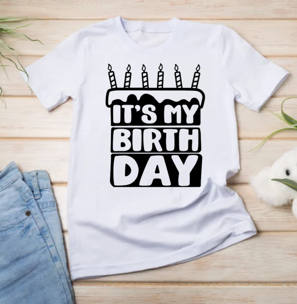 It’s My Birthday HTV Decal | Iron-On Vinyl Transfer – 3 Sizes