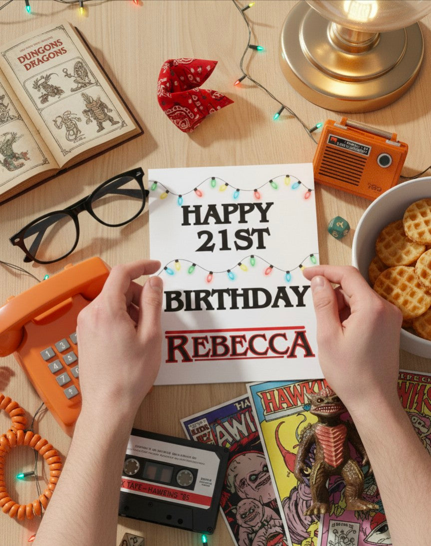 Personalised Birthday Card - Retro Lights Design