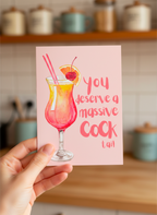 Funny A5 Birthday Card – You Deserve a Massive Cocktail