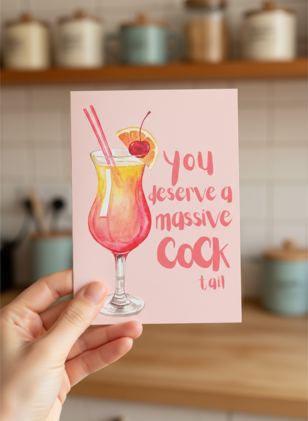 Funny A5 Birthday Card – You Deserve a Massive Cocktail