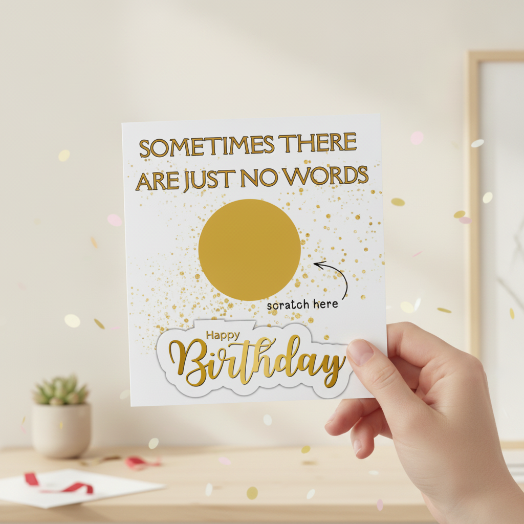 No Words Rude Birthday Scratch Card
