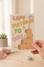 Birthday Card: Capybara Crew Celebrates Your Big Day! A5 Card