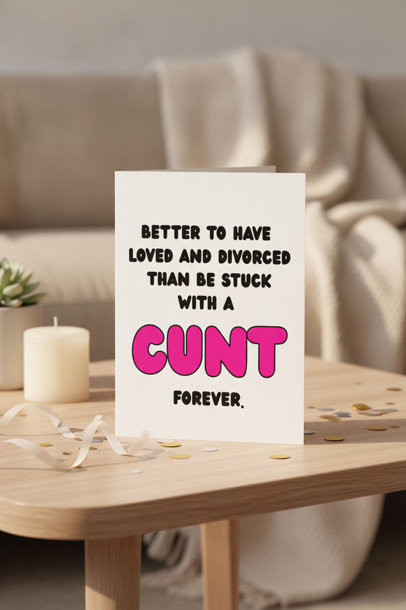 Happy Uncoupling! A5 Divorce Celebration Card for New Beginnings