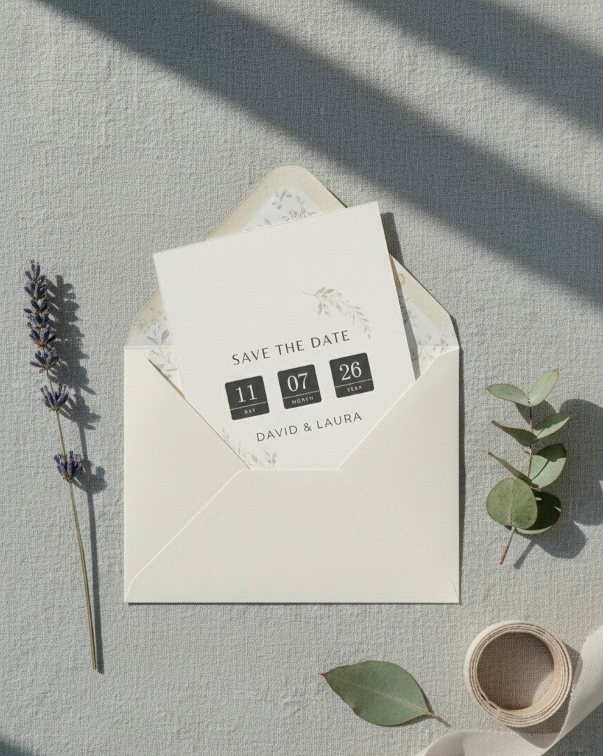 Minimalist Save the Date Card