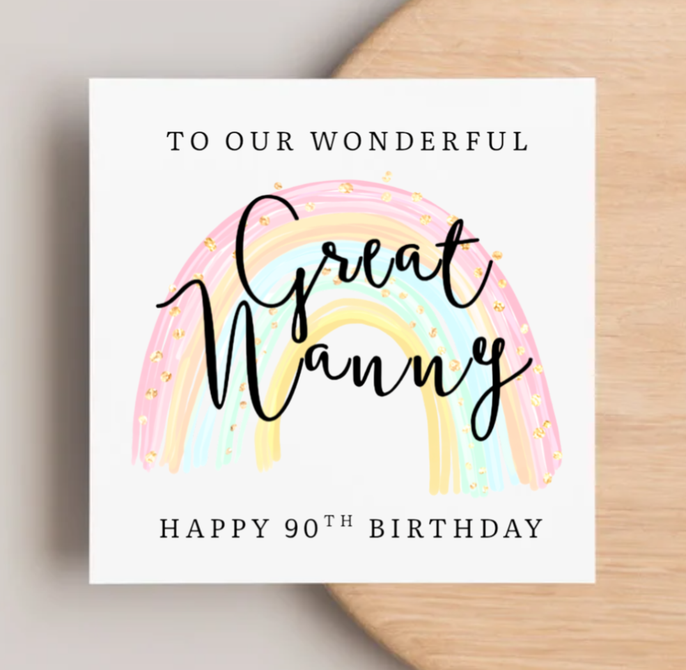 Personalised Rainbow Birthday Card | Any Relation & Age