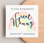 Personalised Rainbow Birthday Card | Any Relation & Age