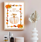 Hello Autumn Print – Pumpkin Fall Wall Art