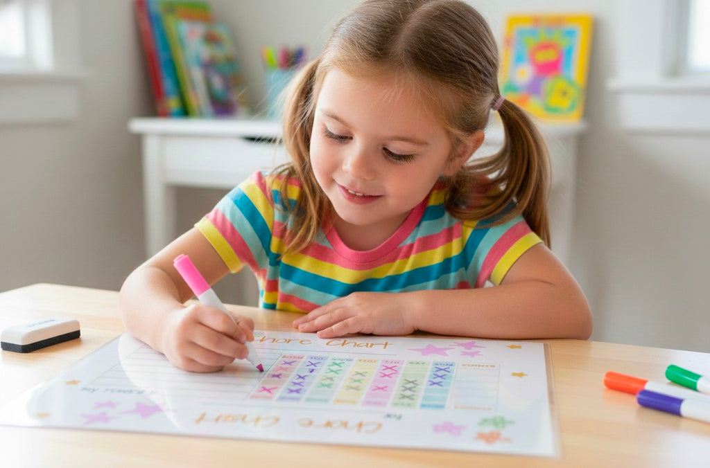Kids Chore Chart. Laminated With Pen.