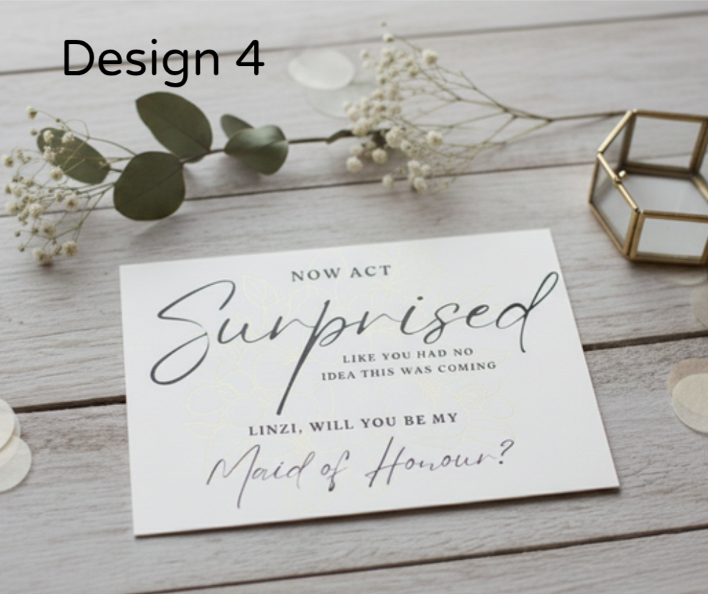 Bridesmaid & Made Of Honour Proposal Cards
