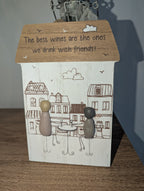 Rustic Wooden Wine Plaque – “The Best Wines Are the Ones We Drink with Friends”