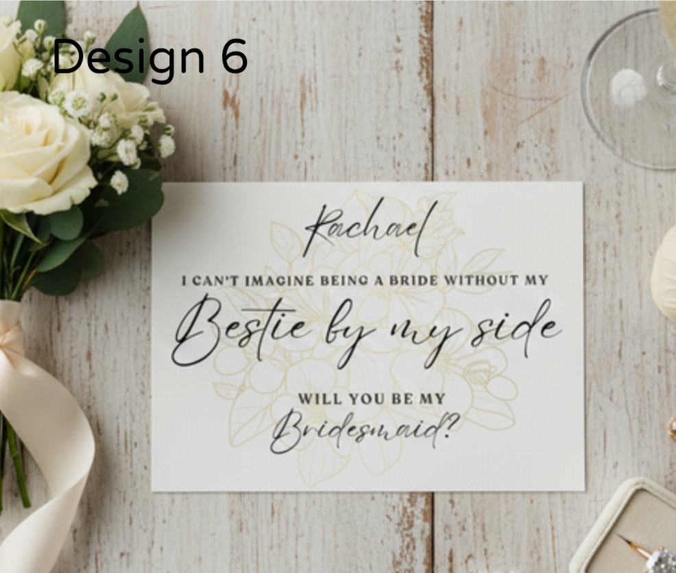 Bridesmaid & Made Of Honour Proposal Cards