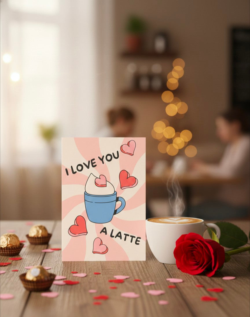 Valentine’s Day Card – I Love You A Latte