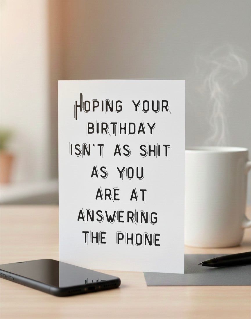 Answering The Phone Birthday Card