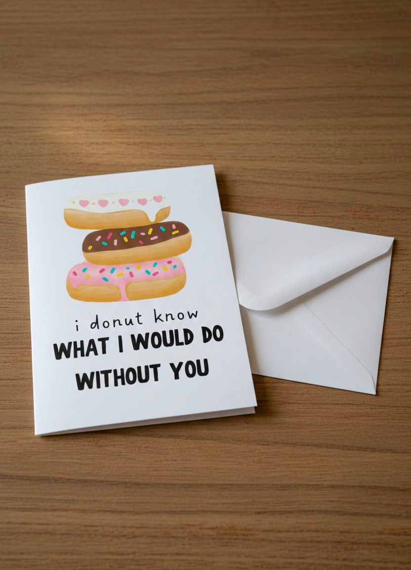 Funny Donut Valentine's Card – I Donut Know What I Would Do Without You
