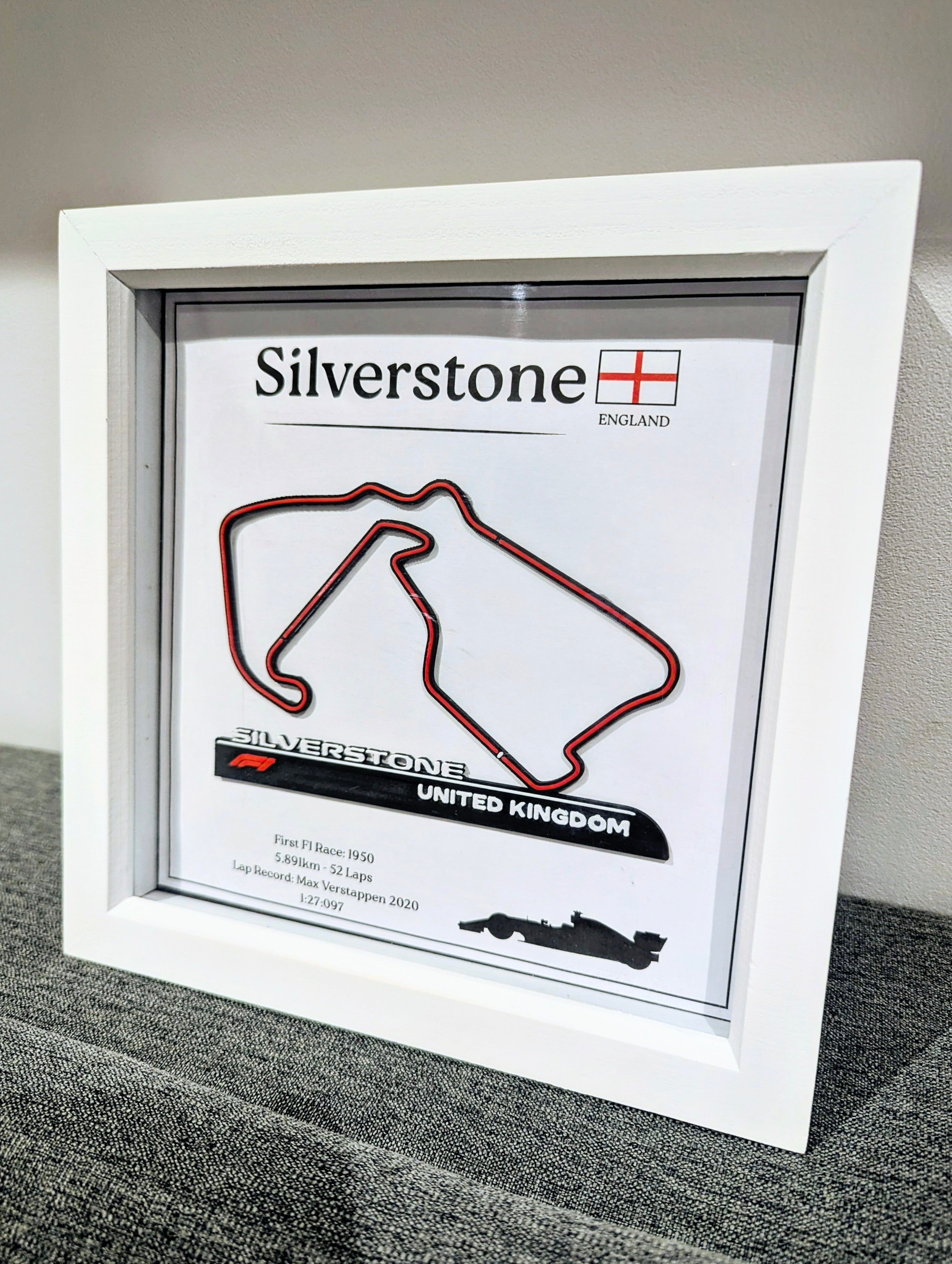 3D Printed Race Track Frame with Stats