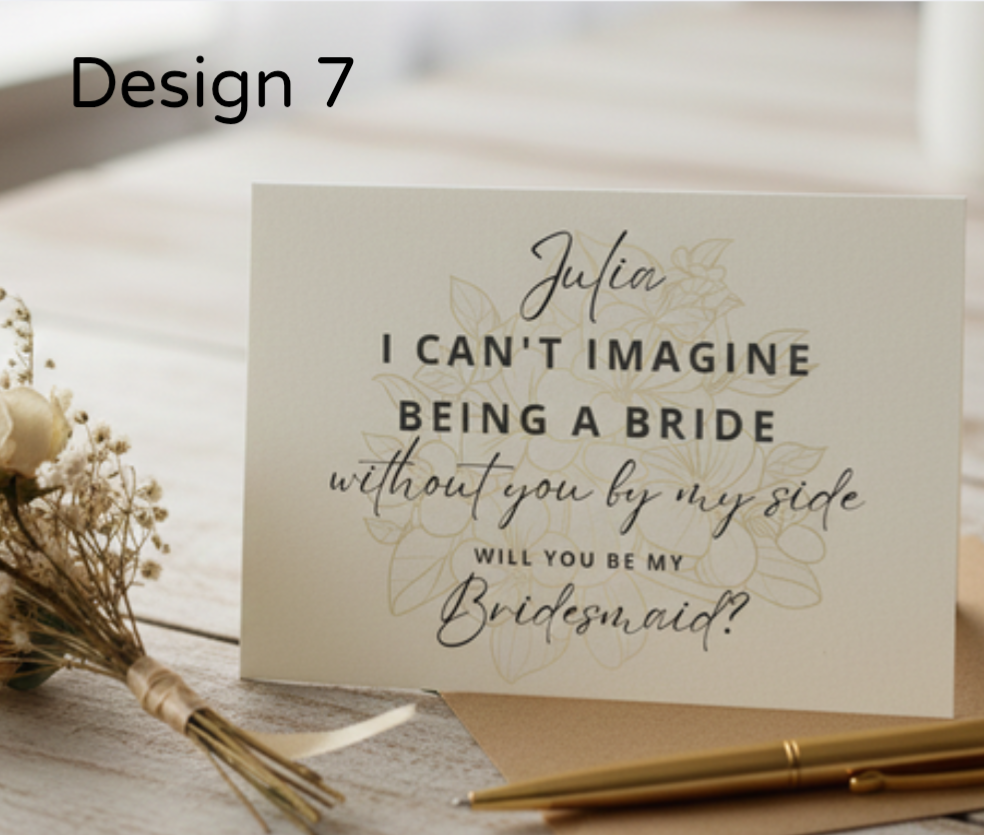 Bridesmaid & Made Of Honour Proposal Cards