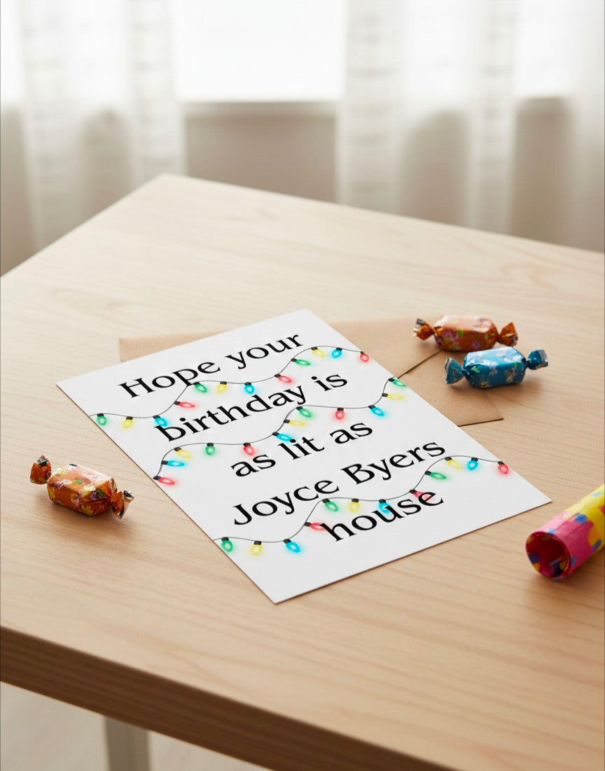 Funny Stranger Things Birthday Card | Lights Design