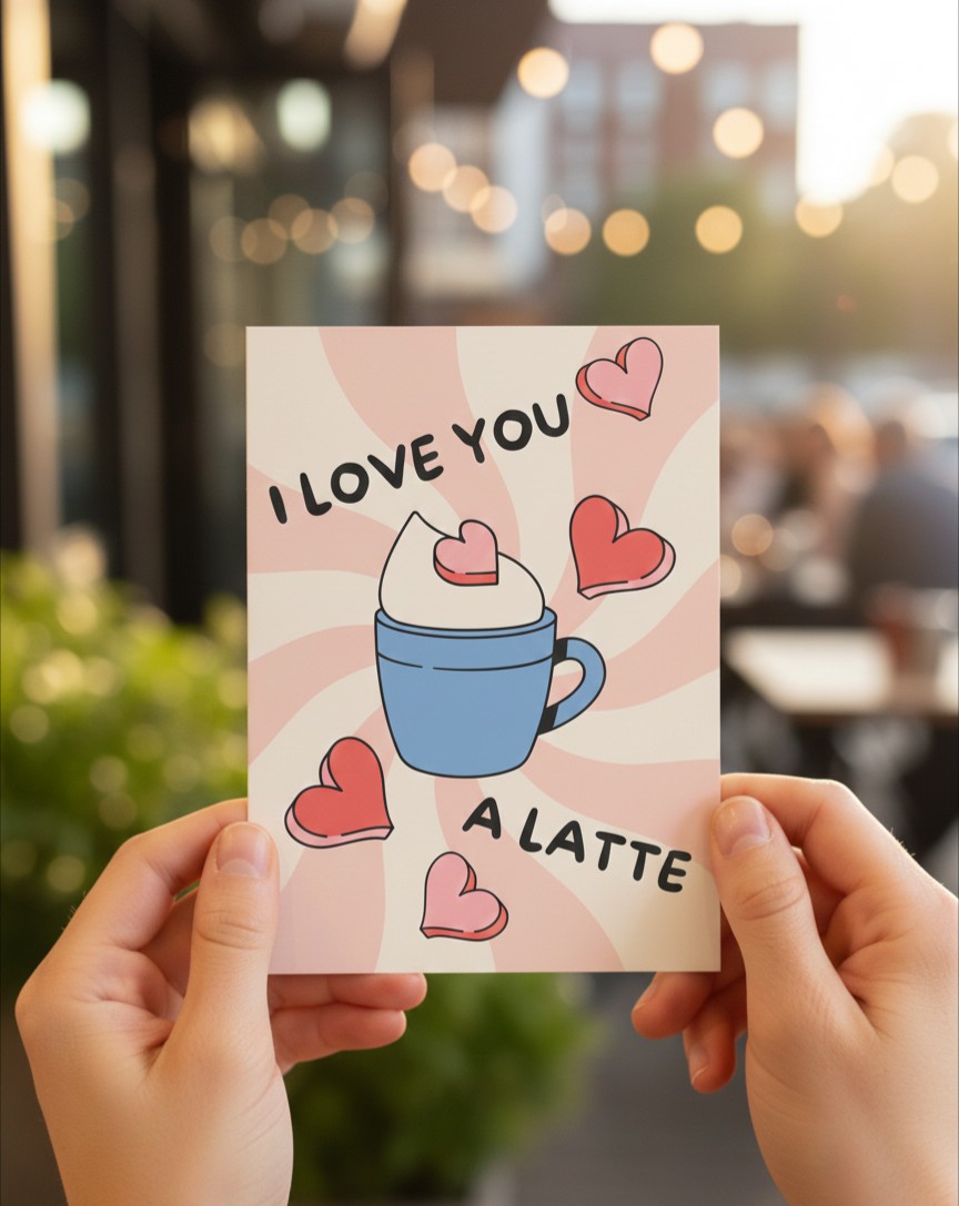 Valentine’s Day Card – I Love You A Latte