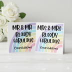 LGBTQ+ Wedding Card – Mr & Mr / Mrs & Mrs Bloody Fabulous | Square Card