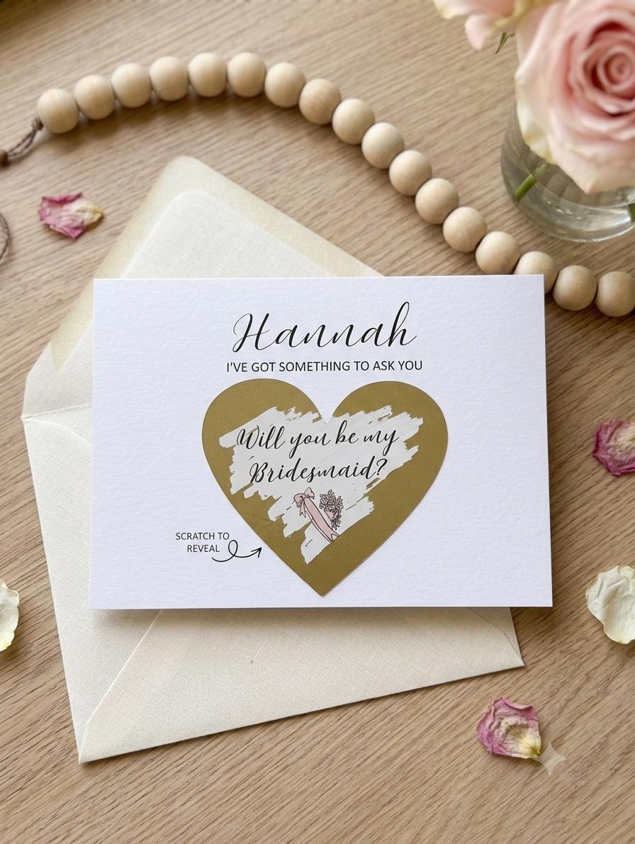 Personalised Bridesmaid Proposal Scratch Card