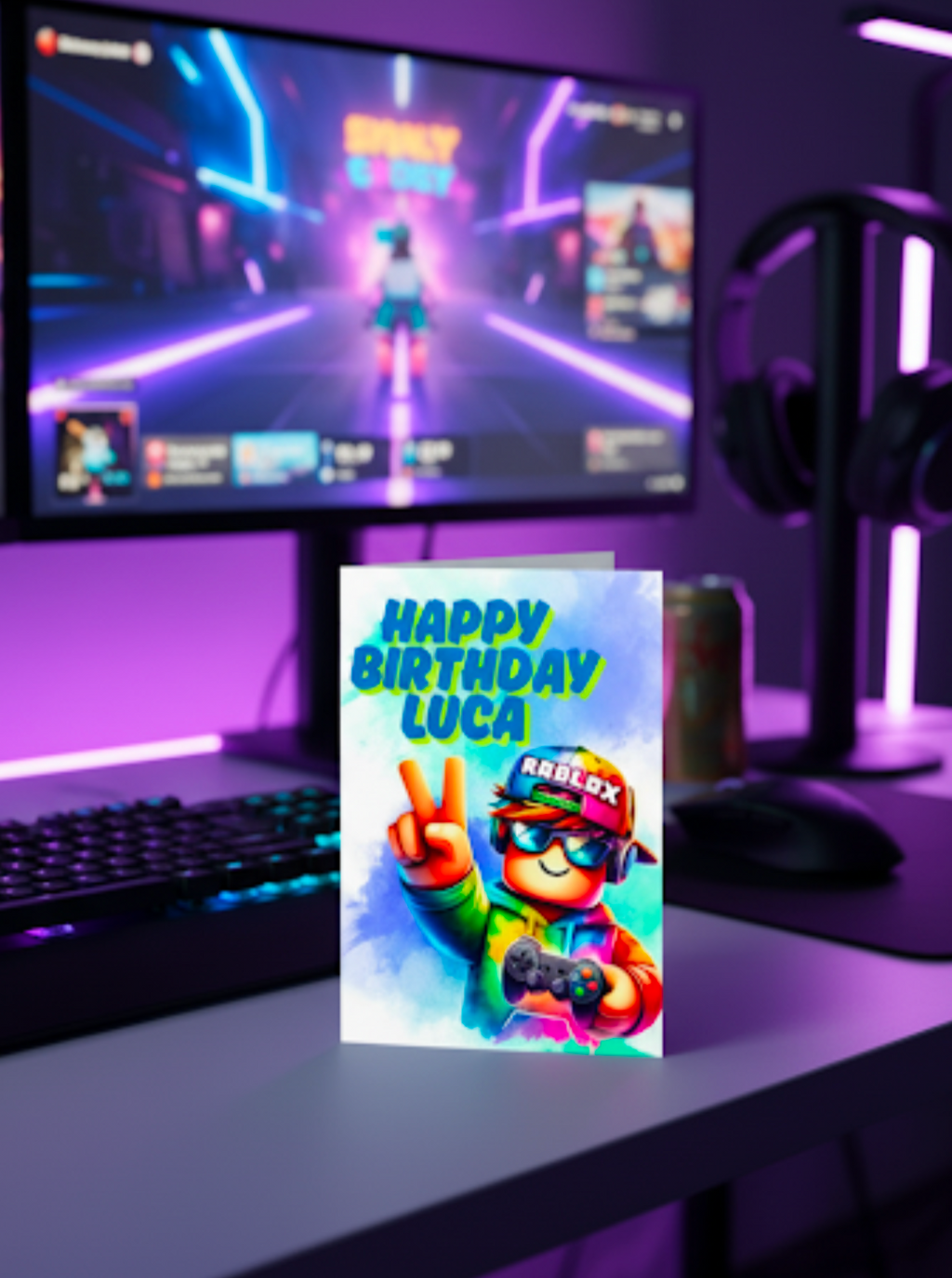Personalised Roblox Birthday Card – Kids Gaming