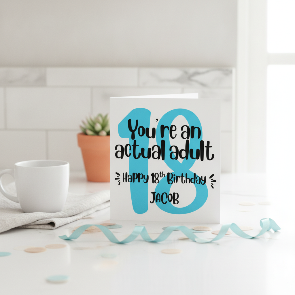 Personalised 'You're an Actual Adult Now' 18th Birthday Card