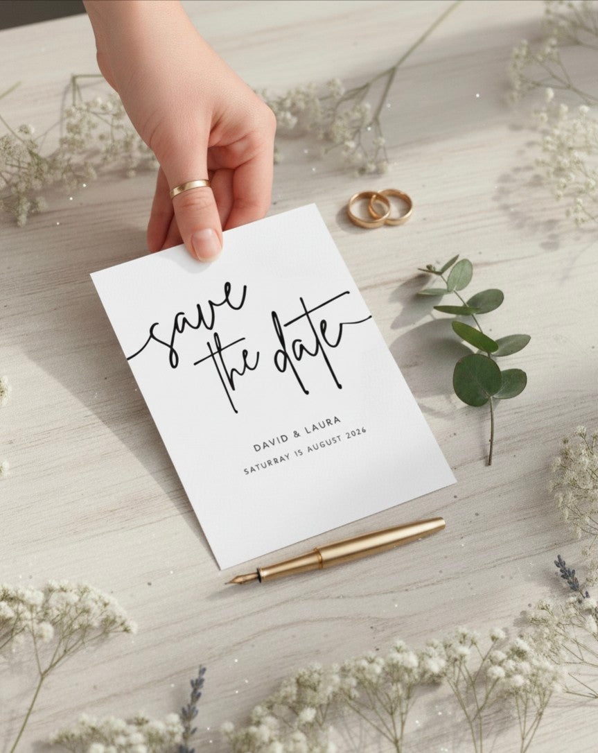 Chic Calligraphy Save the Date