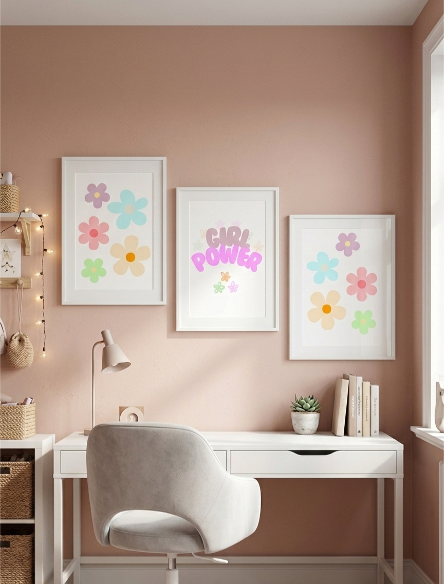 Girl Power Set of 3 Nursery Prints