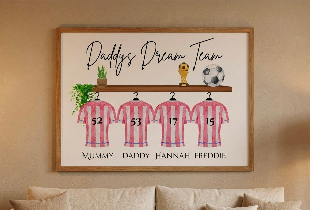 Daddys Dream Team Football Shirt Family Print