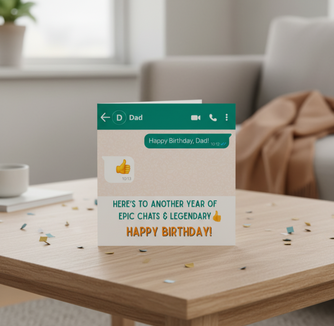 Funny Dad Birthday Card – Message App Style