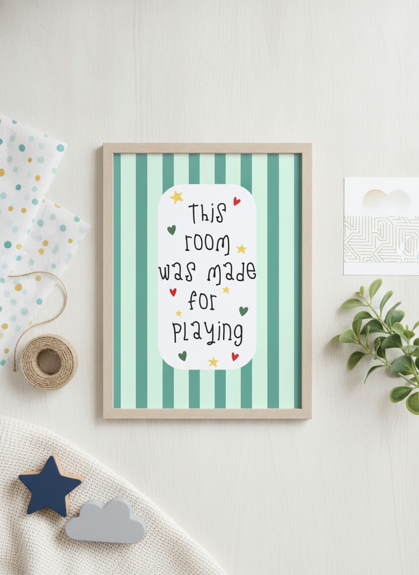 This Room Was Made For Playing - A4 Kids' Print - Fun Wall Art