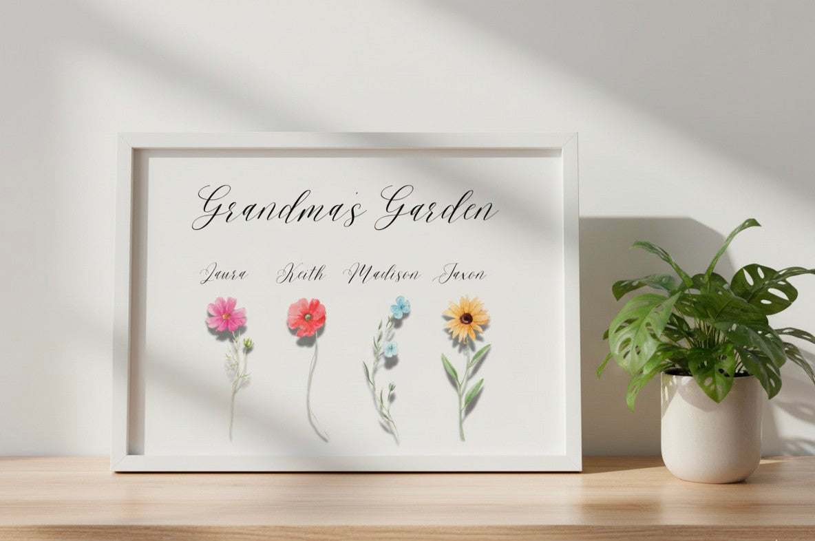 Grandmas Garden Personalised Print