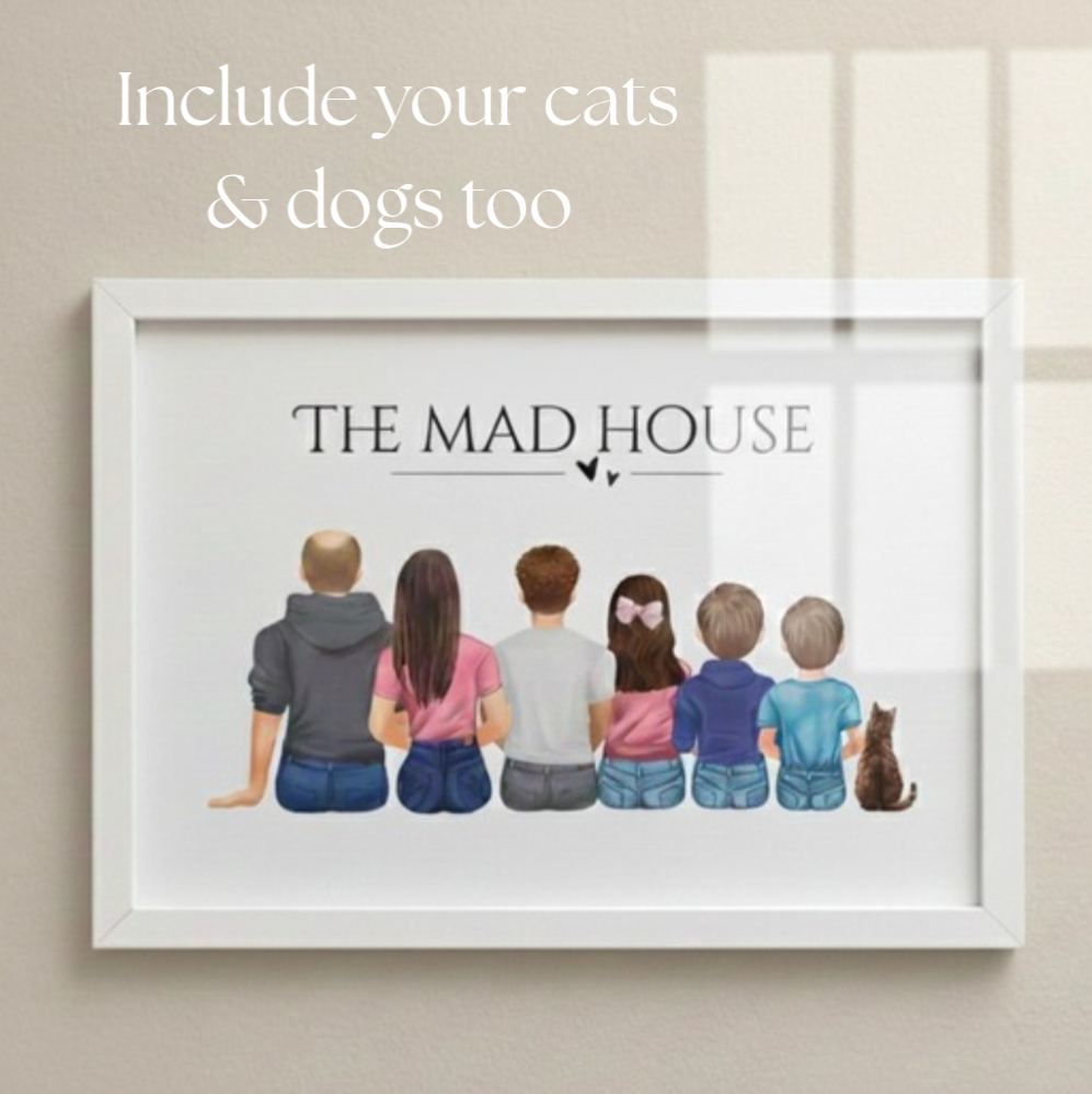 Personalised Family Custom Portrait Print