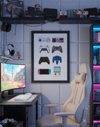 Retro Gaming Controllers Wall Art