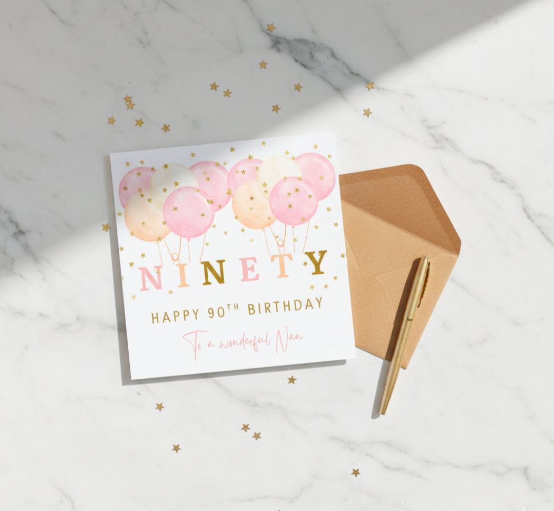 Personalised Pastel Birthday Balloon Card