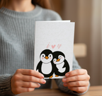I Love You Penguin Card – Cute Romantic Anniversary or Valentine’s Card